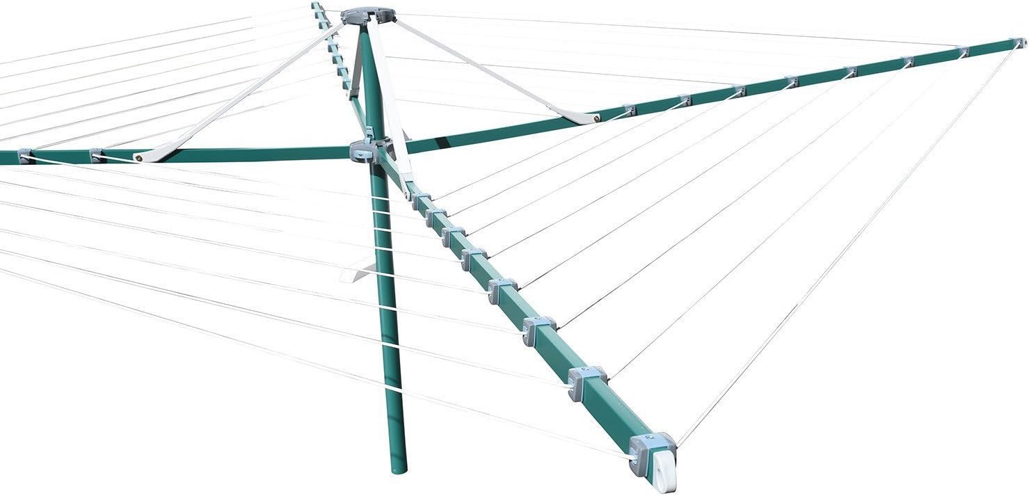 Hills Hoist 8Line Premium 58m Folding Head Rotary Clothesline Forest