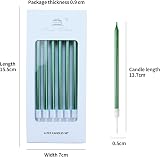 FUZVOL Green Glitter Birthday Candles 24 pcs Boxed Gift 12.5 cm Party Decor view 2
