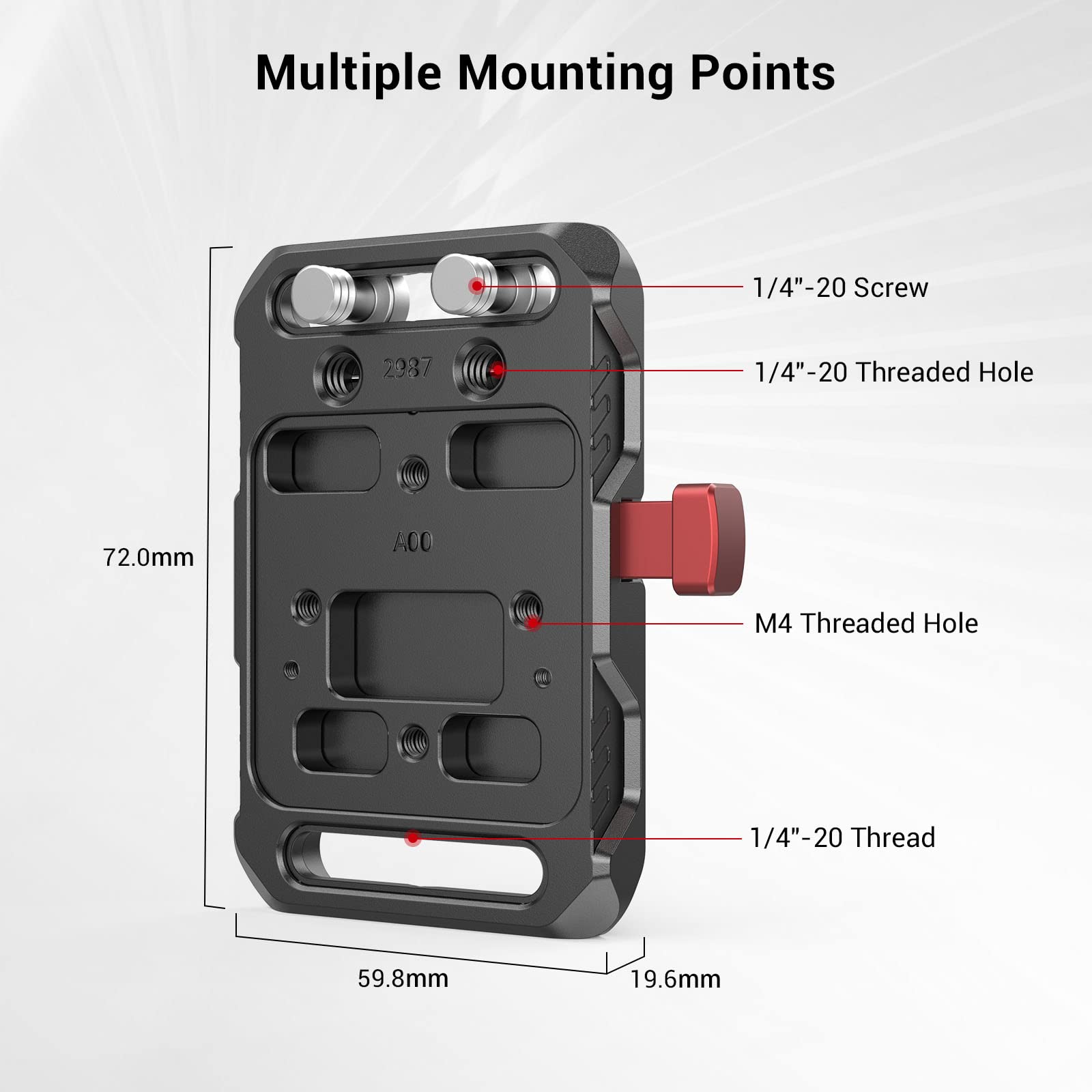 SmallRig Mini V Mount Battery Plate, V-Lock Mount Battery Plate with 1/4