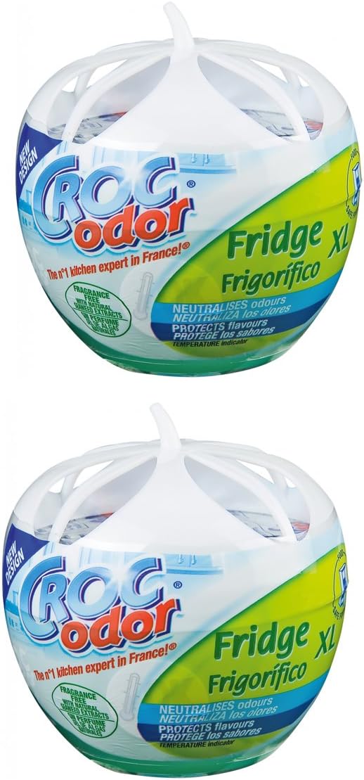 2 x Croc Odor Fridge XL Deodoriser Neutralise Odour Eliminator Freshener, Green, 2 Count (Pack of 1)