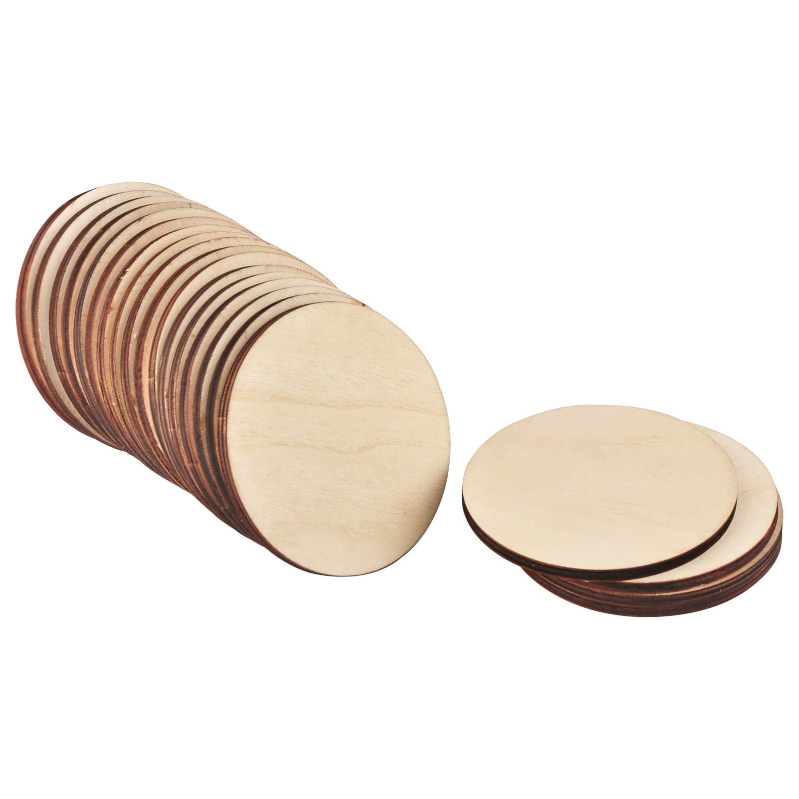 Photo 1 of [Upgraded] Artificer Wood Rounds, 6 Inch 26 Pack 1/4" Thick Unfinished Wood Circles for Crafts Plywood Board Round Wooden Discs Cutouts Panel for Painting Pyrography Wood Burning Coasters Signs