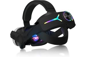 Orzero Head Strap Compatible for Quest 3S/Quest 3, with 8000mAh Battery Pack Extend Gaming Time Colorful RGB Lights Adjustabl