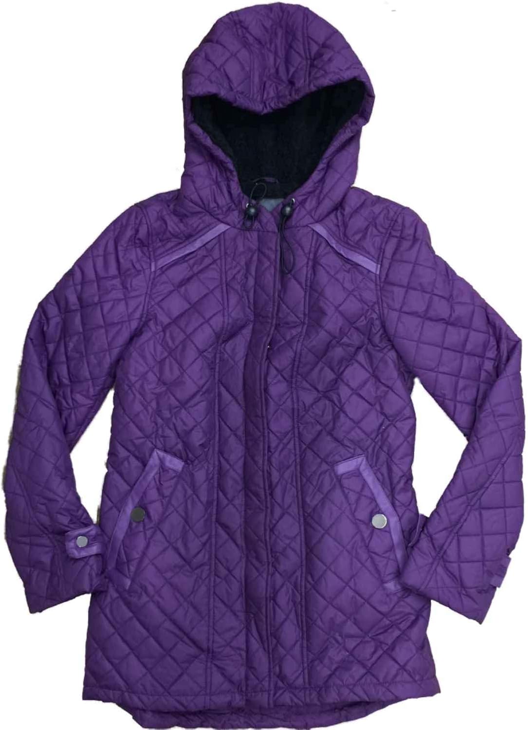 purple puffer coat