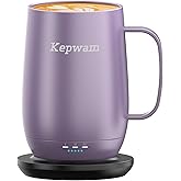 Kepwam Heated Coffee Mug T2-Plus, 20oz Leading Large Capacity Self Heating Coffee Mug, Up to 8 Hrs Battery & Hot Up to 149℉, Smart Coffee Mug for Women, Men