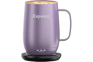 Kepwam Heated Coffee Mug T2-Plus, 20oz Leading Large Capacity Self Heating Coffee Mug, Up to 8 Hrs Battery & Hot Up to 149℉, Smart Coffee Mug for Women, Men