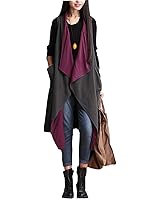 Minibee Women's Cotton Linen Cardigan Summer Thin Vest Two