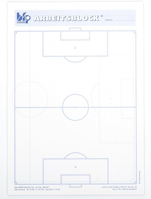 Bfp 5 X Blocco Notes Formato A4 50 Fogli Con Campo Di Calcio Amazon It Sport E Tempo Libero