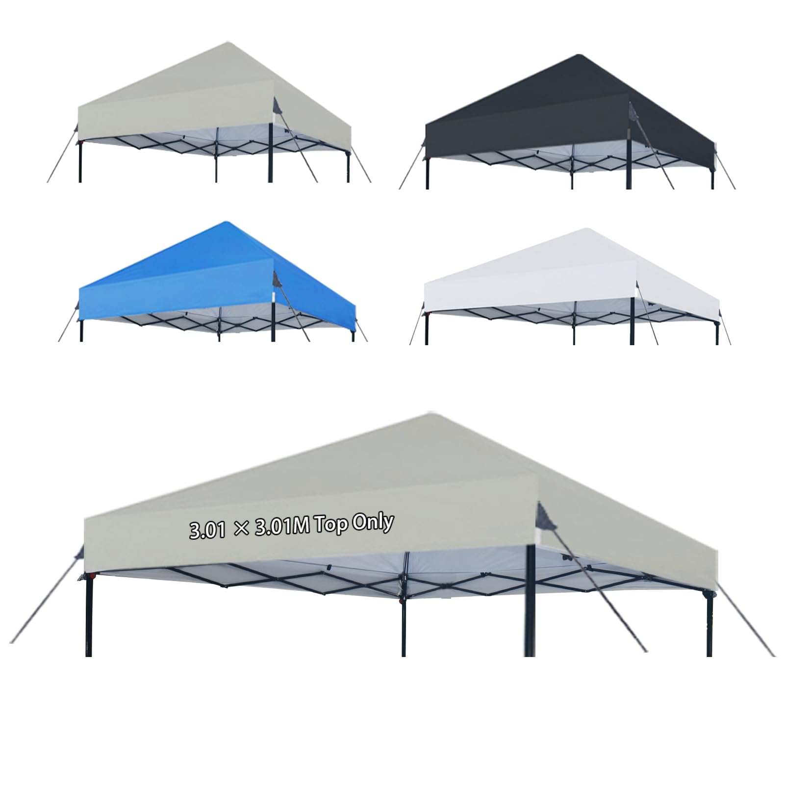Photo 1 of Joramoy 10×10 Canopy Replacement Top Only, Waterproof Pop Up Canopy Tent Top Cover with Ropes, Instant Canopy Top Sunshade Sliver Coated for Outdoor Garden Patio Camping (Beige)