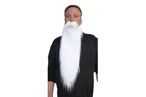 CITY COSTUME WIGS Long White Beard and Mustache Set Wizard Gnome Dwarf Costume Faux Beard