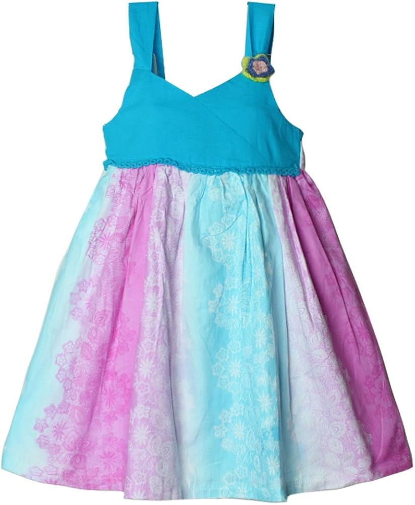 Little Girls' Dress 100 Cotton Colored Double Layers