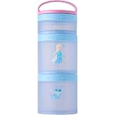 Whiskware Disney Princess Frozen, Stackable Snack Containers for Kids, 3 Stackable Snack Cups for School or Travel, Formula and Cupholder Friendly, Elsa and Bruni