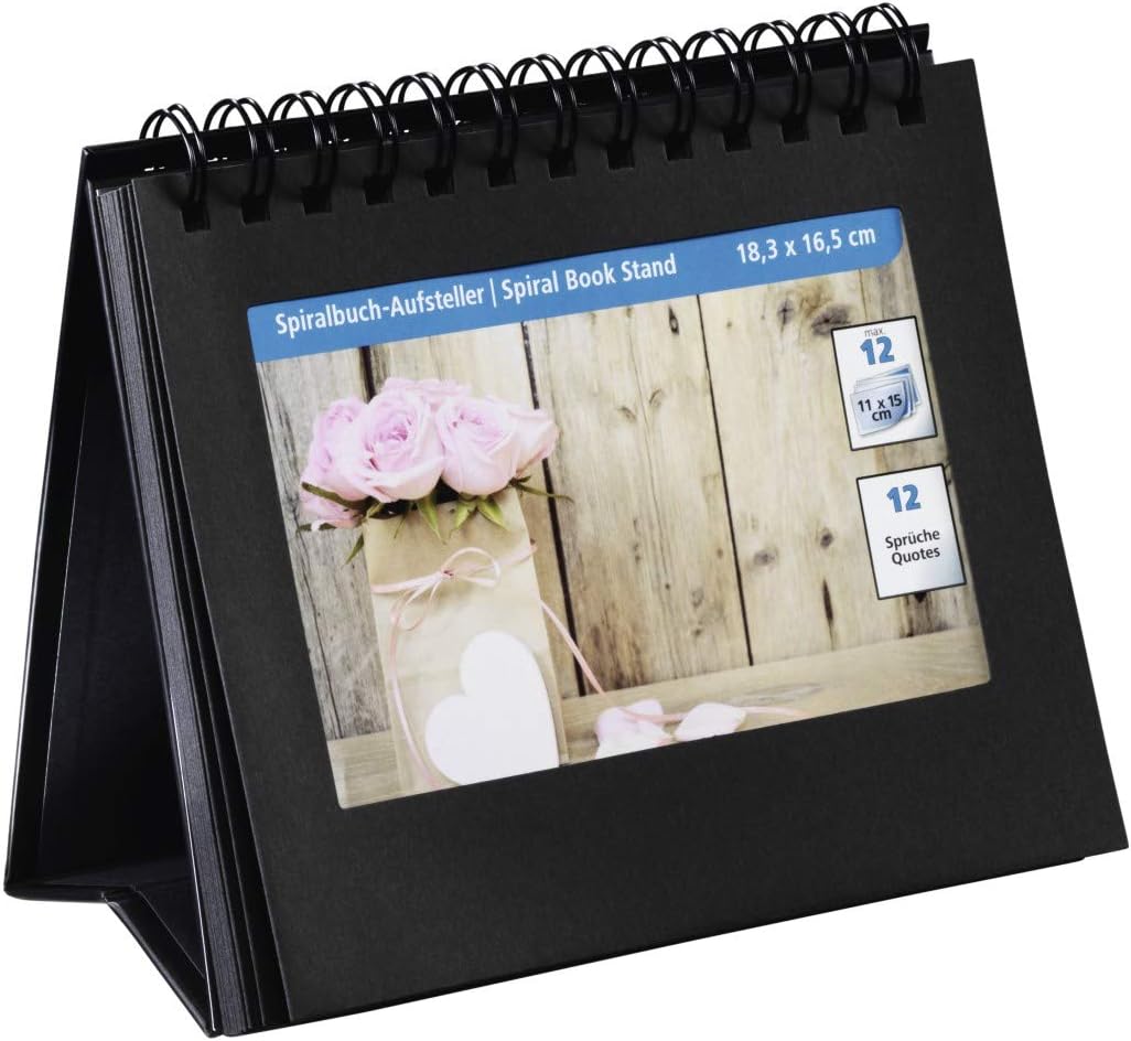 Hama Spiral Book-Stand (for 12 pictures up to 11 x 15 cm, with stickers of quotes to apply) black