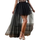 AiberLisha Womens High Low Tulle Tutu Skirt for Prom Party