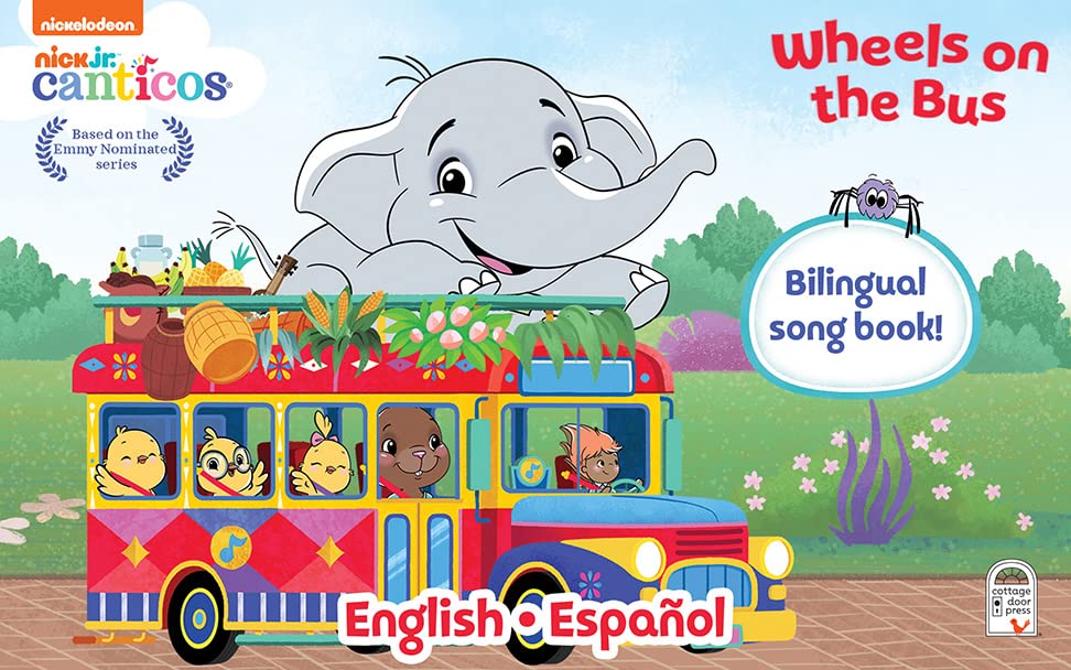 Canticos The Wheels on the Bus/ Las Ruedas del Autobús -Bilingual / Bilingüe 3-Button Sound Board Book for Babies and Toddlers (English and Spanish Edition) (Nick Jr. Canticos)