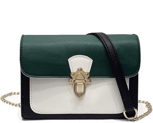 Amazon チューカー 肩掛けバッグ レディース ショルダーバッグ Puレザー 切り替え 斜め掛バッグ チェーン付き 取り外し セカンドバッグ クラッチバッグ 小さめ エレガント 通勤 グリーンf ショルダーバッグ