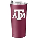 Logo Brands NCAA 20 oz Powder Coat Stainless Tumbler -Double-Wall Insulated Everday Tumbler for Hot or Cold Drinks, High Lip Lid, Team Color