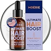 MOERIE Ultimate Hair Growth Serum for Natural Hair Regrowth & Thickening - Anti Thinning & Hair Loss Treatment for Women - Rapid Hair Growth Products - Scalp Oil Alternative - 1.69 fl oz / 50 ml