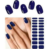 WEKCEKCEK Gel-Nagelaufkleber Set – 20 Halbgehärtete Streifen, Violettes Textur-Design, Inkl. Feile