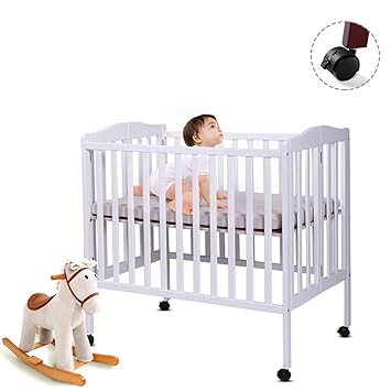 white and pine cot bed