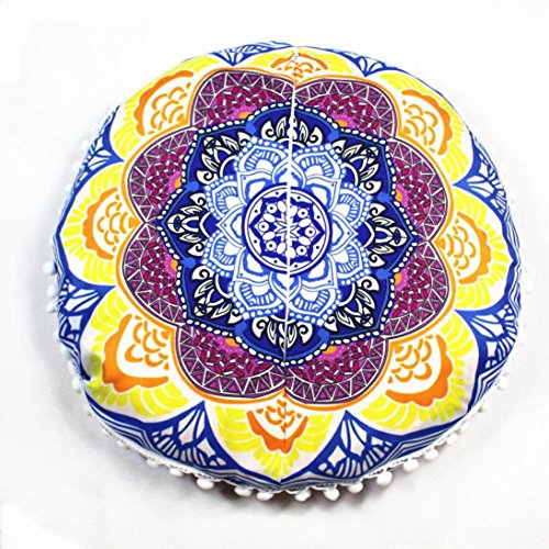 image for Bohemian Throw Pillowcase, Kimloog Indian Mandala Round Sofa Bed Car D