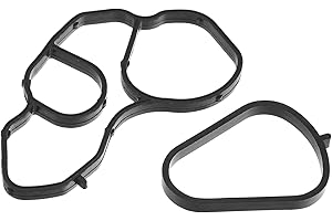 Hihaha No.11428643758 Oil Cooler Gasket for Mini Cooper 2007-2013 / Inner Engine Oil Filter Adapter Gasket/Durable Rubber / 1Set Black