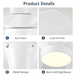 Dalouguan 31 inch Low Profile Ceiling Fans with