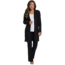 Barefoot Dreams CozyChic Lite Long Weekend Cardi Black, X-Small at 