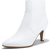 IDIFU Women's CLARA-Z Pointed Toe High Heel Ankle Booties Zipper Buckle Strap Short Boots