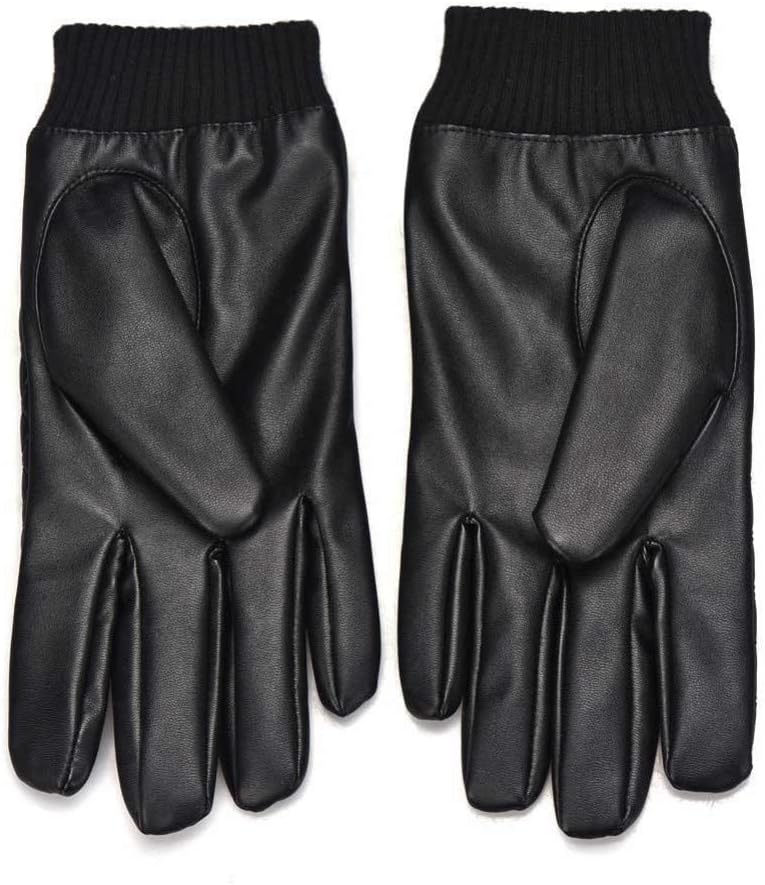 Fnito Winter gloves female mittens 1 Pair Men Thermal PU Leather Fingerless Gloves Winter Outdoor Sports Motorcycle Touch Screen
