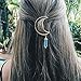 Natural Stone Pendant Gems Moon Hair Clip Crystal Gemstone 8 Pcs Women Girls Alloy Charms Clamp Hairpin Barrettes Bobby Pins Hair Ornament Decoration Accessory
