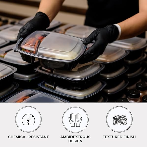 FORPRO PROFESSIONAL COLLECTION DISPOSABLE NITRILE GLOVES, CHEMICAL RESISTANT, POWDER-FREE, LATEX-FREE, NON-STERILE, FOOD SAFE, 4 MIL, BLACK, X-LARGE, 100-COUNT