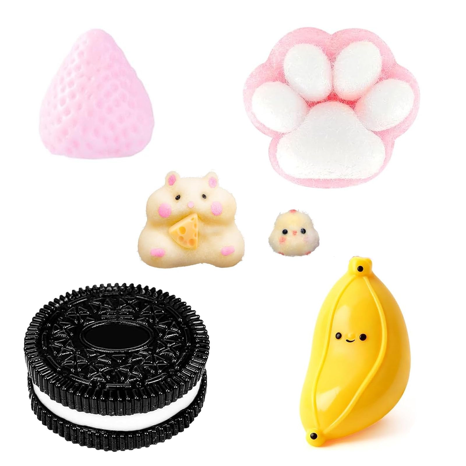 Taba Squishy,6Pcs Squishy Toys for Kids Fidget Toys,for Adults Soft Stress Squeeze Toy Set, Decompression Sensory Play Fidgets Gifts for Children Birthday Novelty Squishes