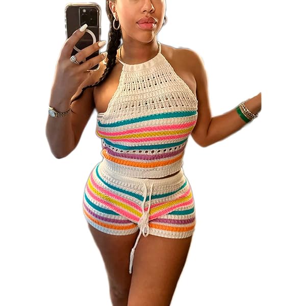 Women's Casual Plaid Pajama Set - Y2K Tie-Front Shirt & High-Waist Shorts - Lounge & Sleepwear 2-Piece Outfit - View #6