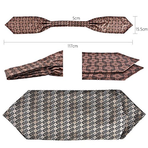 Men's Fashionable Cravat Self Tie Neck Scarf Ascots Patterned Tie, No.10