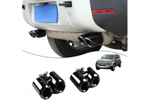 JONKOKO Stainless Steel Car Exhaust Pipe Noise Canceller Cover Stickers for Land Rover Defender 90 110 2020-2025 Auto Pipe Throat Exhaust Outputs,Tail Throat Vent Decorative Accessories (Black)
