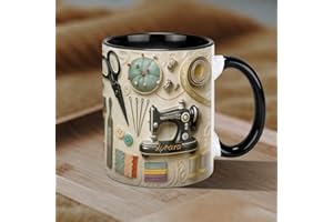 Sewing Mends The Soul Coffee Mugs, Personalized Choose Name Beautiful Sewing Machine Tea Cups, Customized Sewer Cup Gift for 