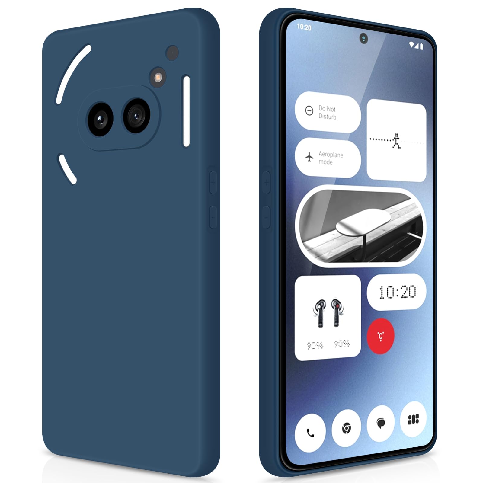 GiiYoon Case Compatible with Nothing Phone 2a, Silky-Soft Touch Full-Body Protective Phone Silicone Case, Shockproof Cover with Microfiber Lining, Blue — image 1