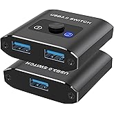 USB Switch, USB 3.0 Switch, Bi-Directional USB Switch 1 in 2 Out / 2 in 1 Out, USB Switcher 2 Computers Share 1 USB Devices f