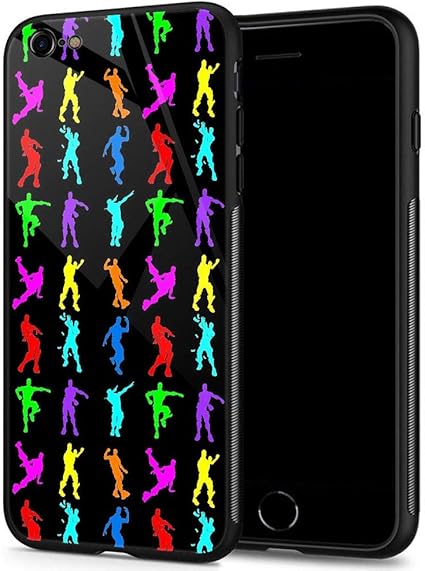 Amazon Com Iphone 6 Plus Cases Tempered Glass Iphone 6s Plus Case Colorful Little People Pattern Design Black Cover Fashion Case For Iphone 6 6s Plus 5 5 Inch Colorful Little People