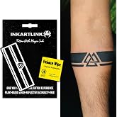 INKARTLINK Armband 4 Temporary Tattoos, Realistic Waterproof | Semi Permanent Tattoo, Body Stickers for Women &amp; Men, Last 7-15 Days, Party Favors, Non-reflective, Exquisite Packaging