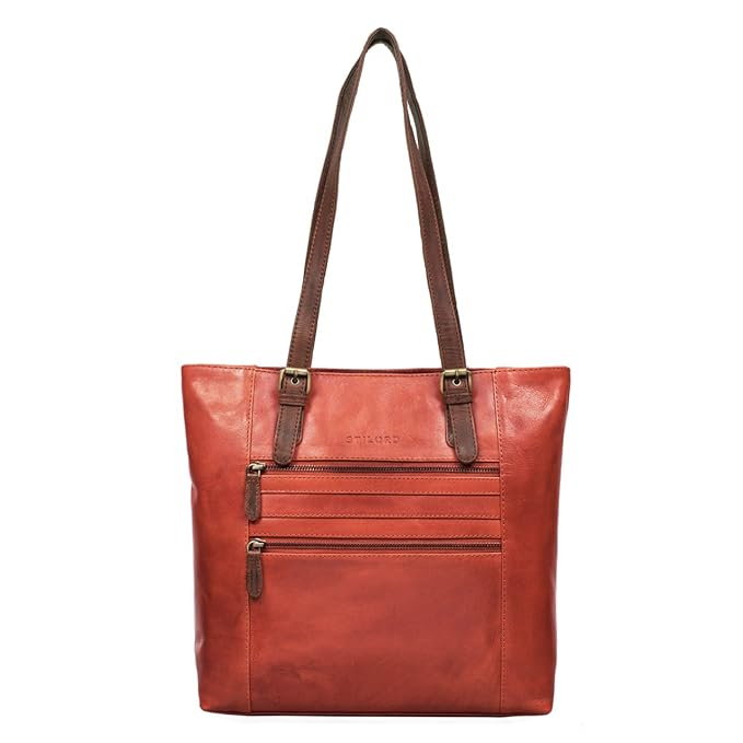 title=STILORD 'Romy' Borsa da donna grande in pelle con bretelle lunghe Borsa a spalla
