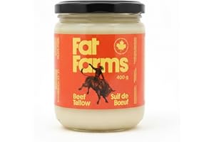Fat Farms Canadian Beef Tallow Traditional 400 Gram 500 Milliliter 16 Fluid Ounce RWA (400 g, Traditional)