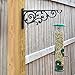 Gray Bunny Outdoor Plant Hanger Hook, 14” Large Victorian Heavy Duty Iron Wall Hooks for Bird Feeders, Lanterns, Wind Chimes, Patio Decor - Black