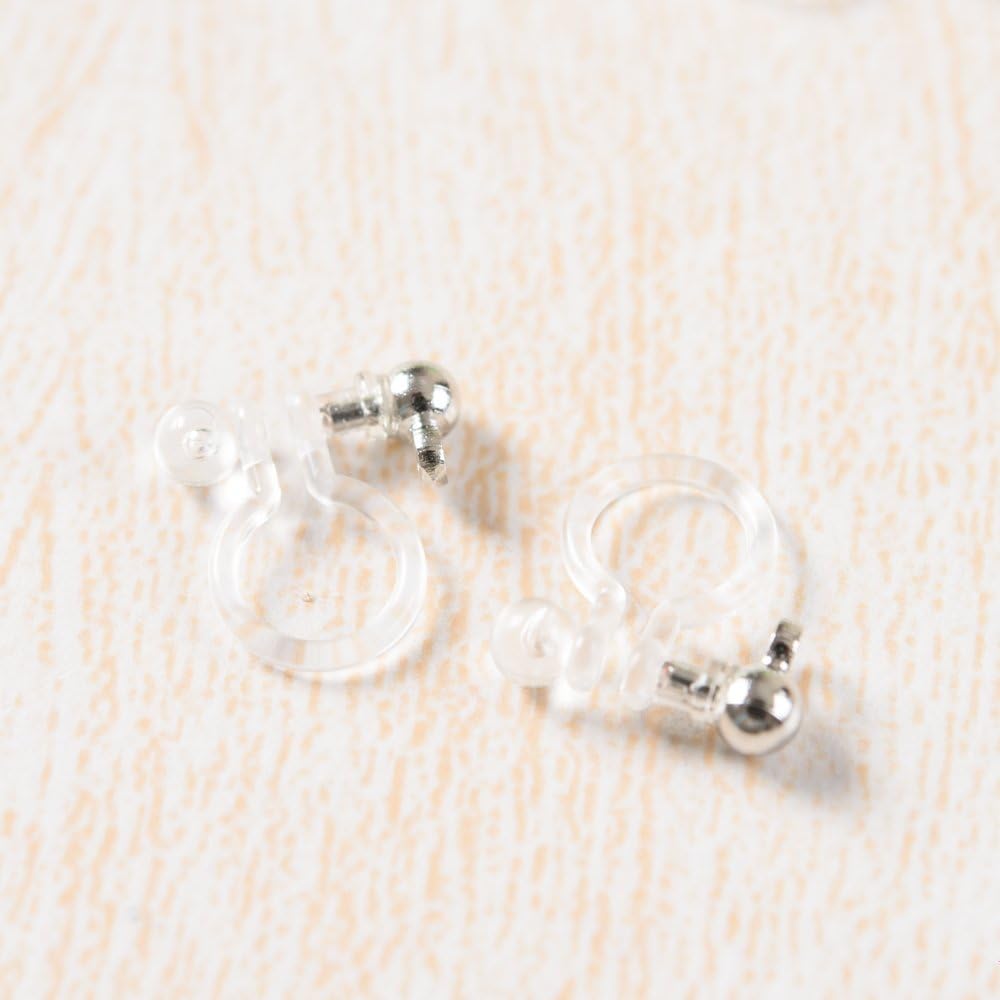 Amazon ノンホールピアス 樹脂 カン付き シルバー 10個 ピアスみたいなイヤリングパーツ ハンドメイド 材料 アクセサリーパーツ アクセサリーパーツ 通販