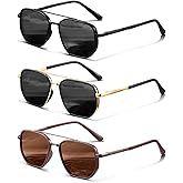 KUGUAOK Polarized Aviator Sunglasses for Women Men Small Frame UV Protection Tangle Free Sun Glasses Vintage Trendy Shades