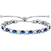 FANCIME Birthstone Tennis Bracelets Sterling Silver Bolo Tennis Bracelets Charm Fine Jewelry Birthday Gifts for Women Mom Wife Her