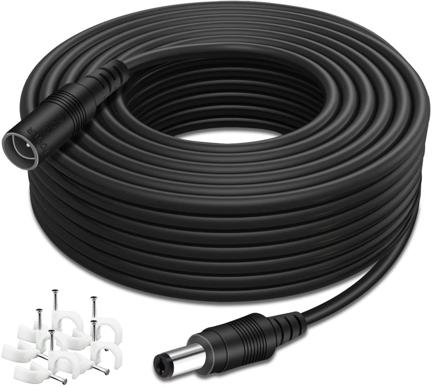 DC Power Extension Cable 33ft 2.1mm x 5.5mm Compatible with 12V DC Adapter Cord for CCTV Security Camera IP Camera Standalone DVR (5.5mm DC Plug 33ft Black)
