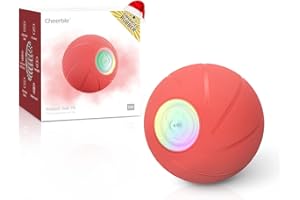 Cheerble [Enhanced Rubber Version] Smart Interactive Dog Toy, Wicked Ball PE, Automatic Moving Bouncing Rotating Ball, Active Rolling Ball for Medium Large Dogs Boredom with LED Lights, Dog Toy Gift