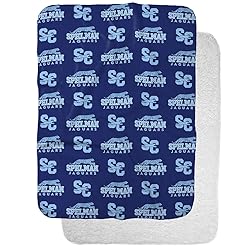 Spelman College Logo Pattern Sherpa Blanket, Warm