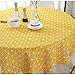 Lahome Geometric Series Pattern Tablecloth - Cotton Linen Round Table Cover Kitchen Dining Room Restaurant Party Decoration (Yellow Chessboard, Round - 60